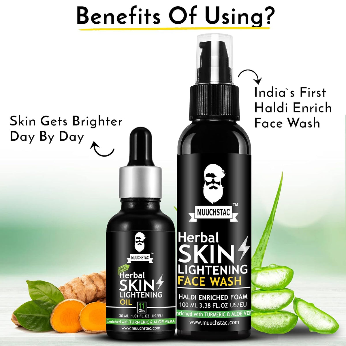 Muuchstac Men’s Herbal Skin Lightening Oil & Haldi Enriched Face Wash