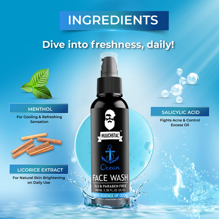 Muuchstac Ocean Face Wash For Men All Skin Types