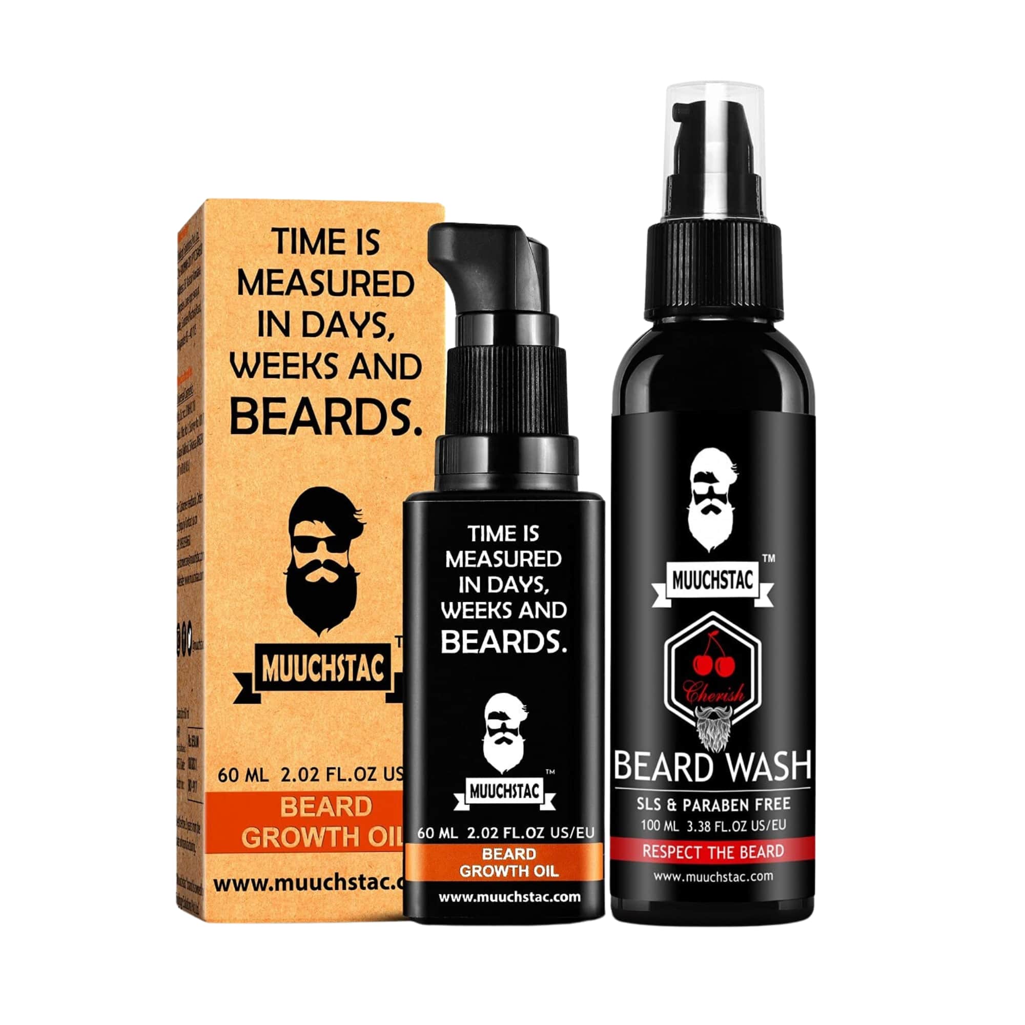 Muuchstac Beard Growth Oil + Cherish Beard Wash