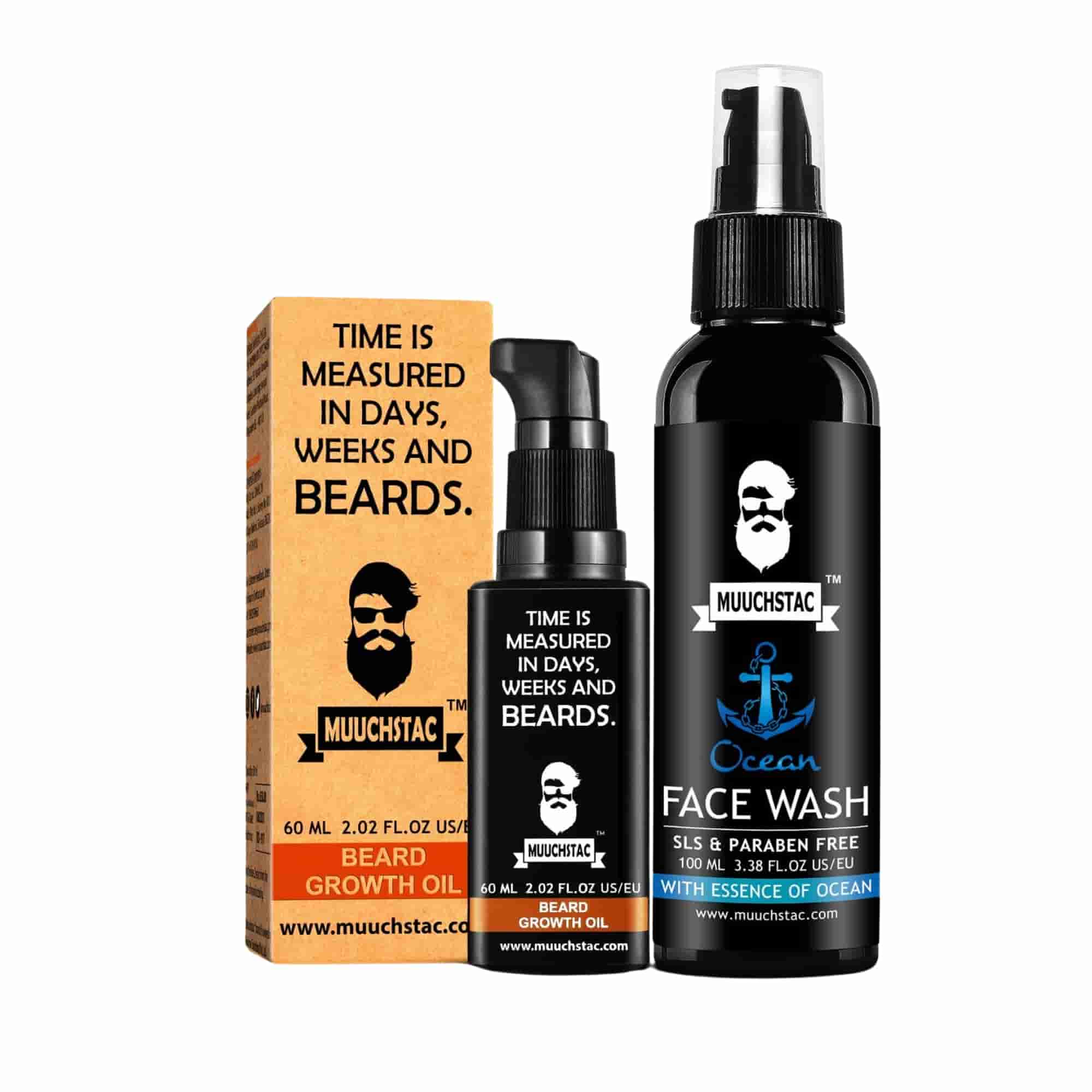 Muuchstac Beard Growth Oil + Ocean Face Wash