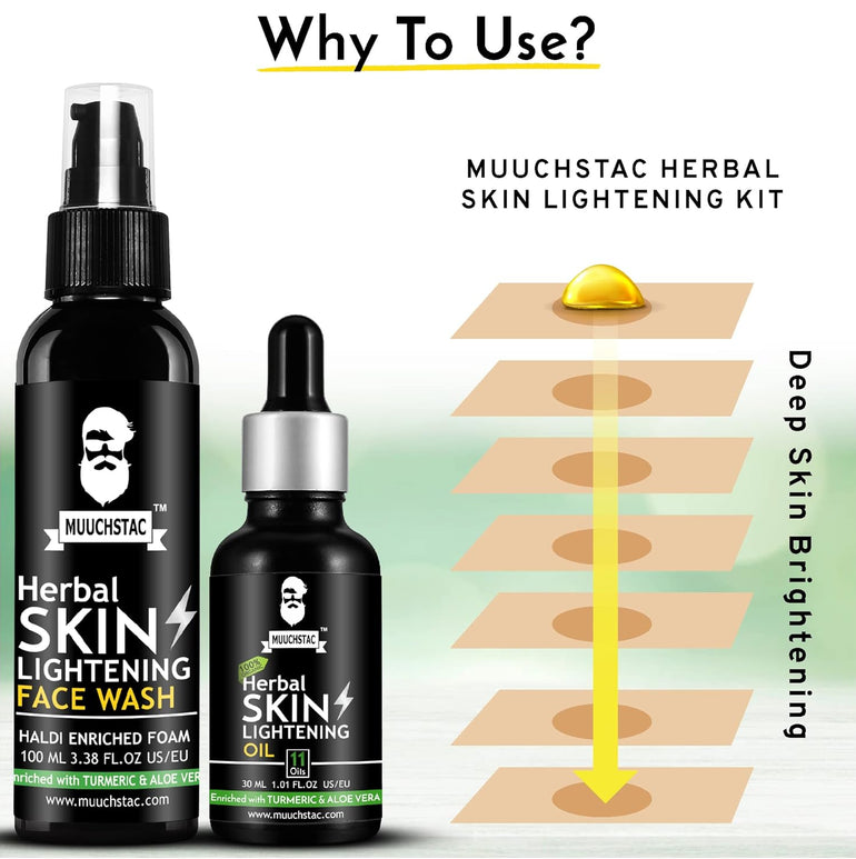 Muuchstac Men’s Herbal Skin Lightening Oil & Haldi Enriched Face Wash