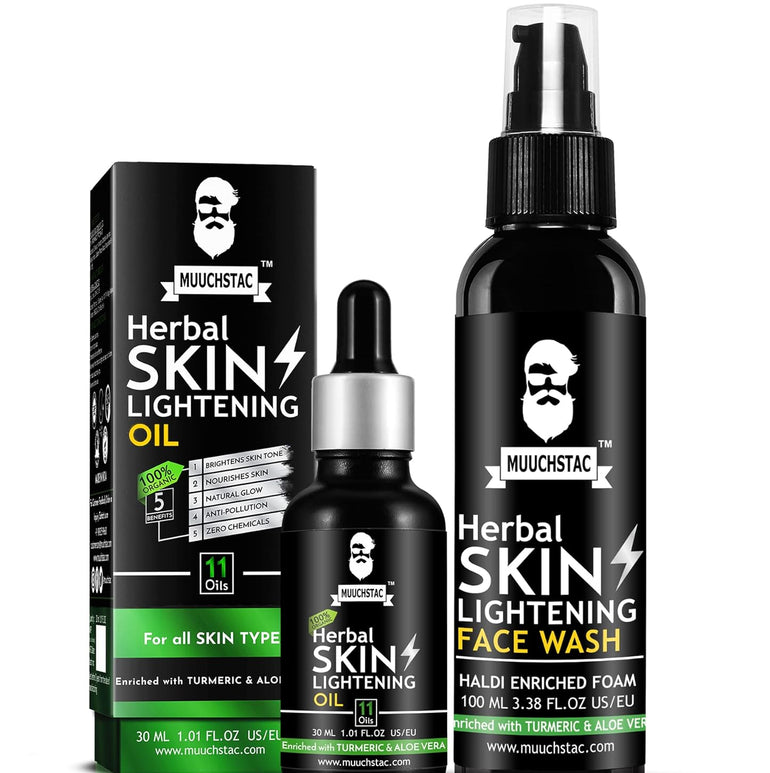 Muuchstac Men’s Herbal Skin Lightening Oil & Haldi Enriched Face Wash