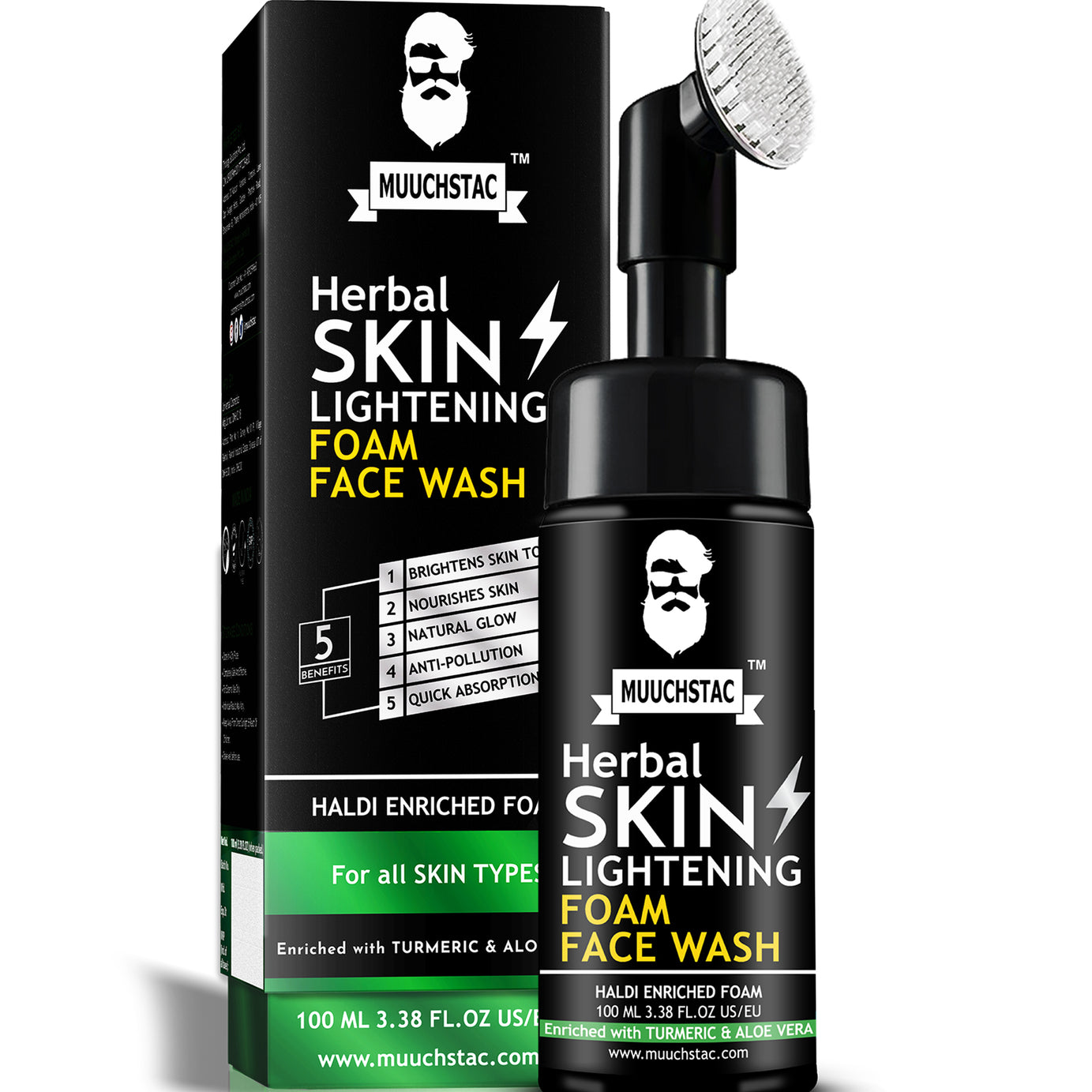 Muuchstac Skin Lightening Haldi (Turmeric) Foam Face Wash