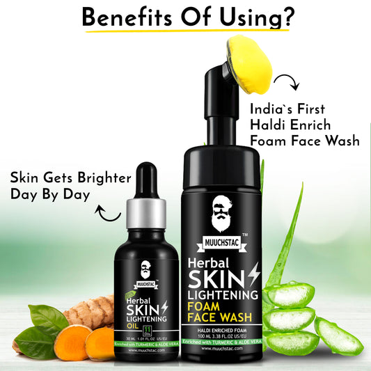 Muuchstac Skin Lightening Oil + Turmeric Foam Face Wash Combo