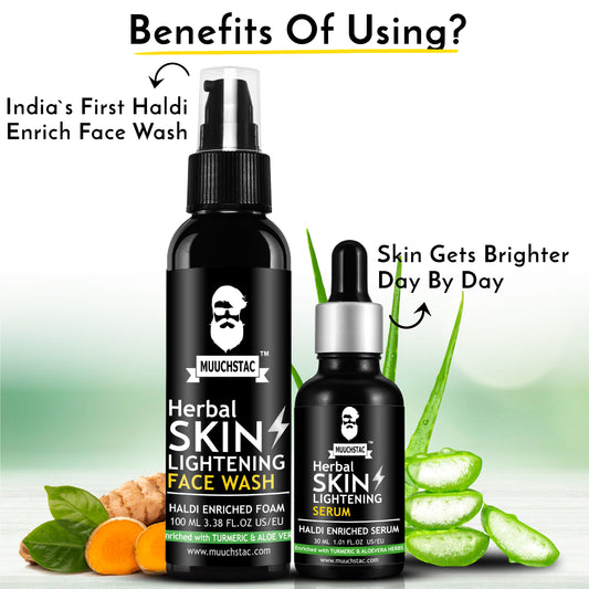 Muuchstac Skin Lightening Haldi (Turmeric) Face Wash and Face Serum Combo