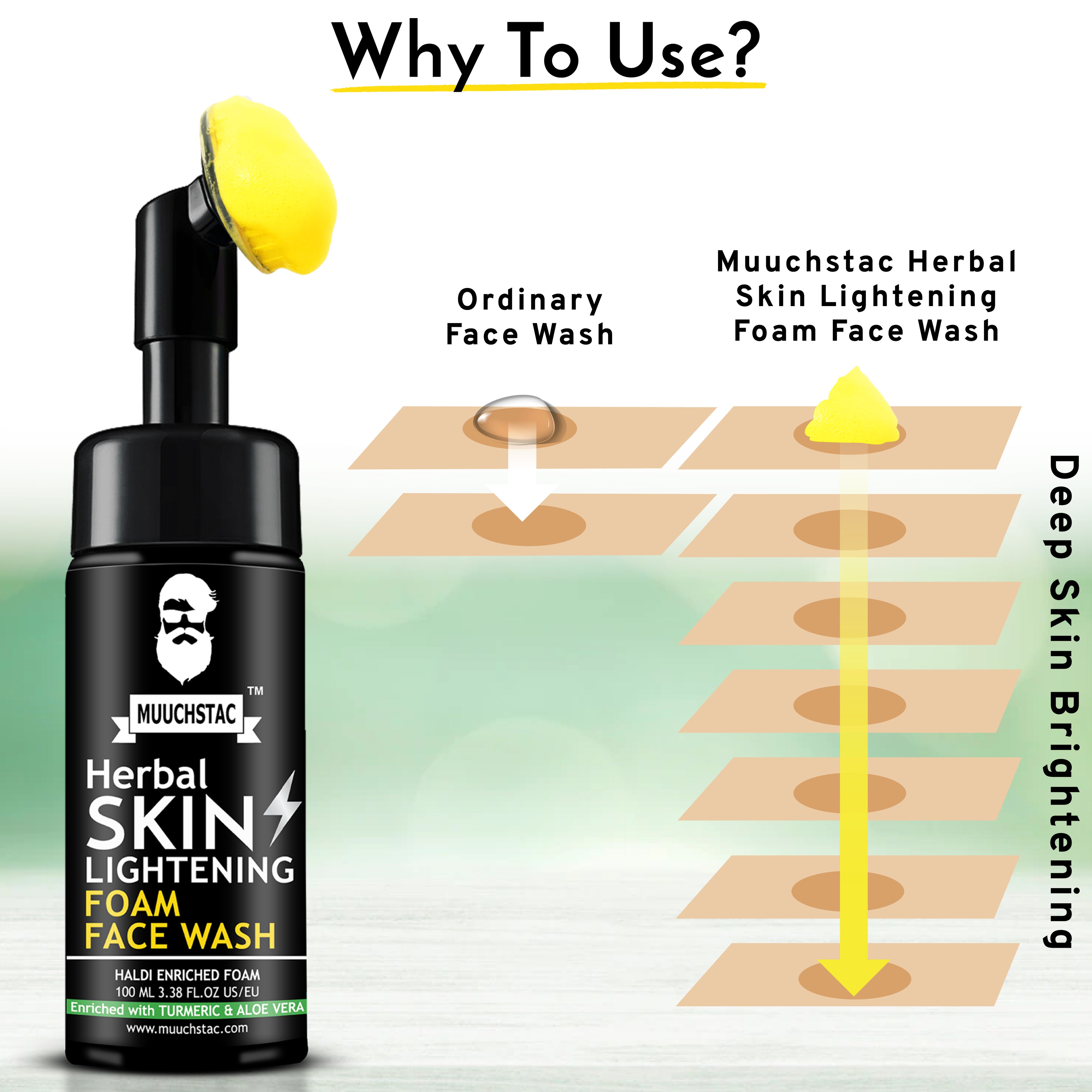 Muuchstac Skin Lightening Haldi (Turmeric) Foam Face Wash